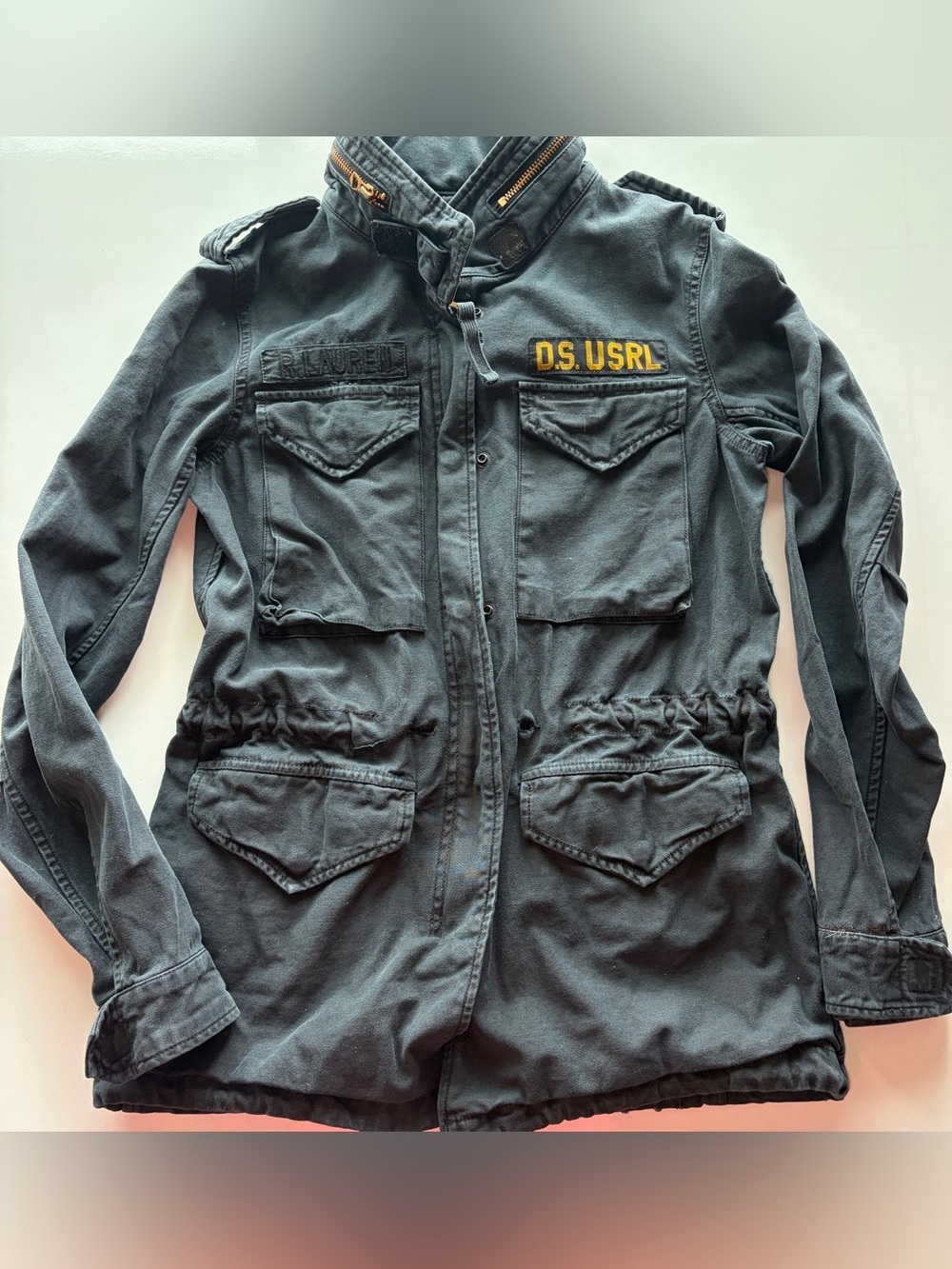 Ralph Lauren Denim & Supply Jacket Military M-65 USA Flag Graphite unisex XS